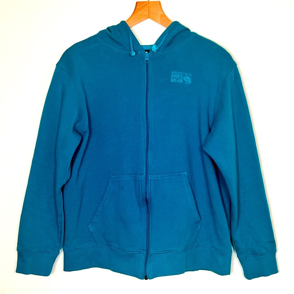 Mountain Hardwear Teal Full Zip Hooded Sweatshirt